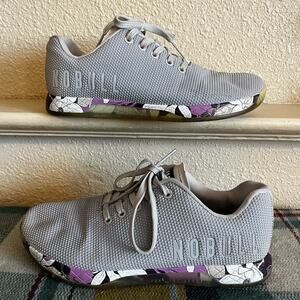 NOBULL Gray Athletic Shoes with Purple Accents